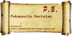 Pekanovits Bertalan névjegykártya
